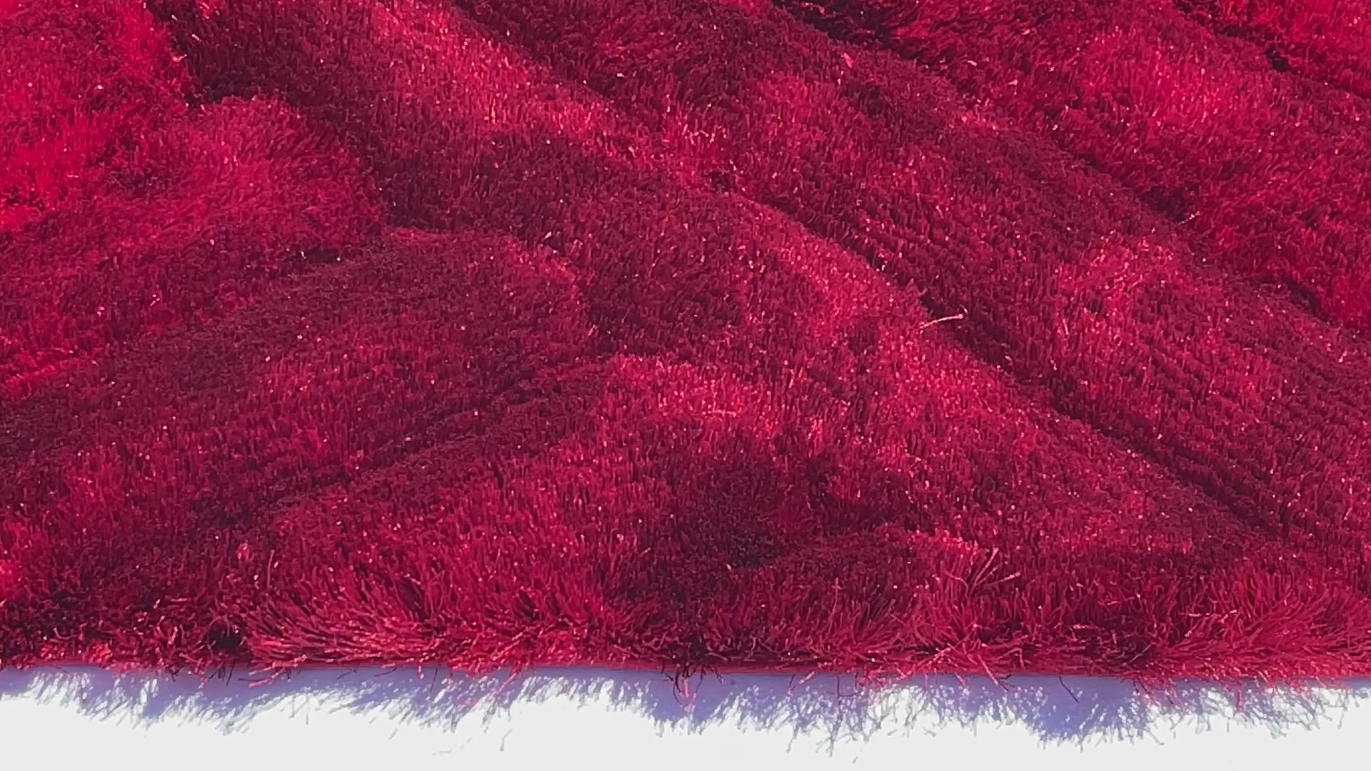 Artistic Lines Red Shag Area Rug