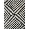 3D 259 Abstract Shaggy Modern Contemporary Area Rug Black White