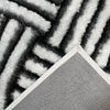 3D 259 Abstract Shaggy Modern Contemporary Area Rug Black White