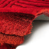 3D 259 Abstract Shaggy Modern Contemporary Area Rug Red Laruglinens