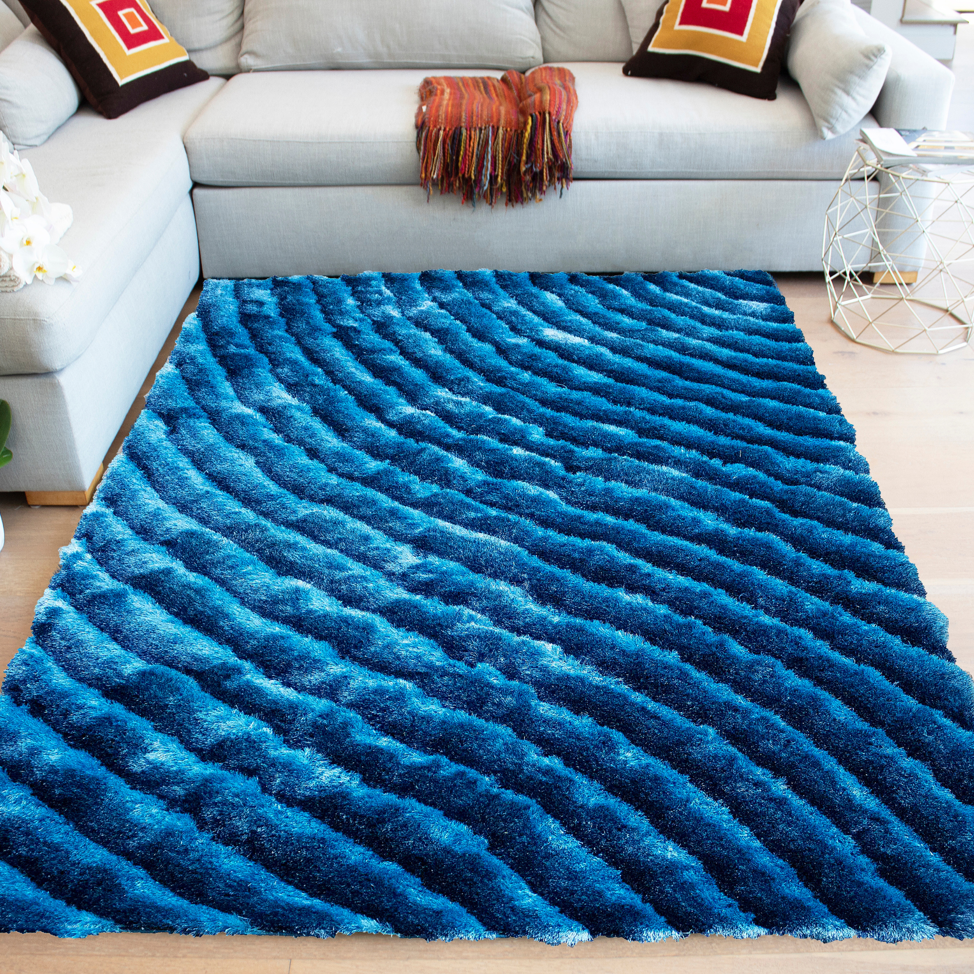 3D Collection 274 Shag Rug Blue