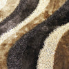 Signature 281 Abstract Shaggy Modern Contemporary Area Rug Brown