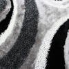 Signature 289 Abstract Shaggy Modern Contemporary Area Rug Black White