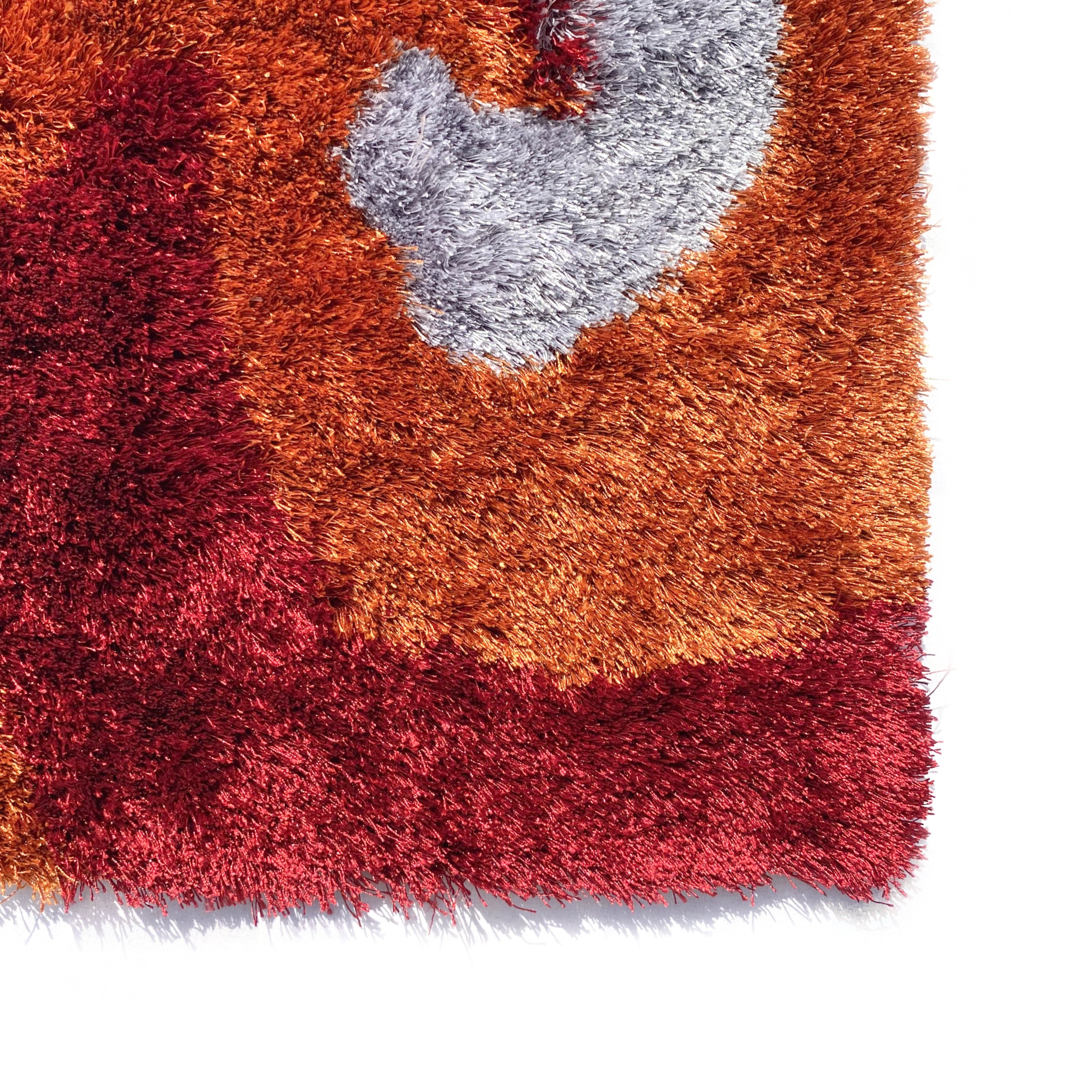 Optima Wild Side Orange And Red Shag Area Rug