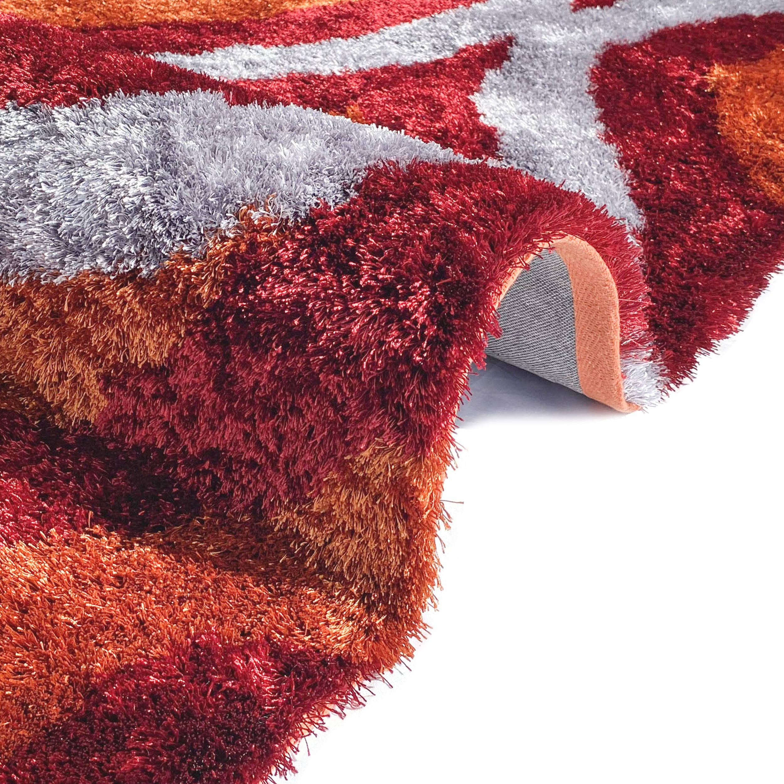 Optima Bel Air Orange And Red Shag Area Rug