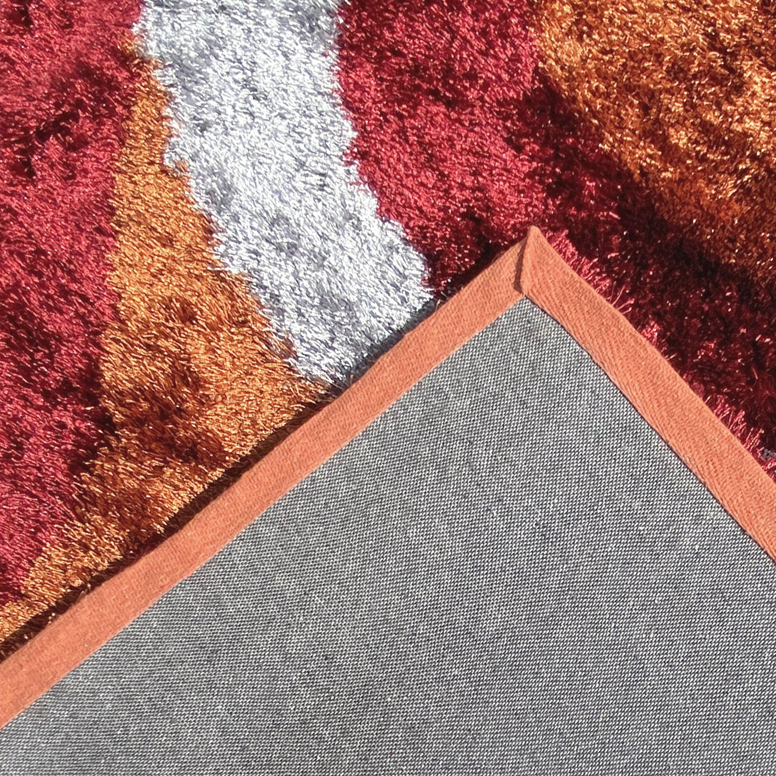 Optima Bel Air Orange And Red Shag Area Rug