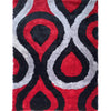 Optima Bel Air Red And Black Shag Area Rug