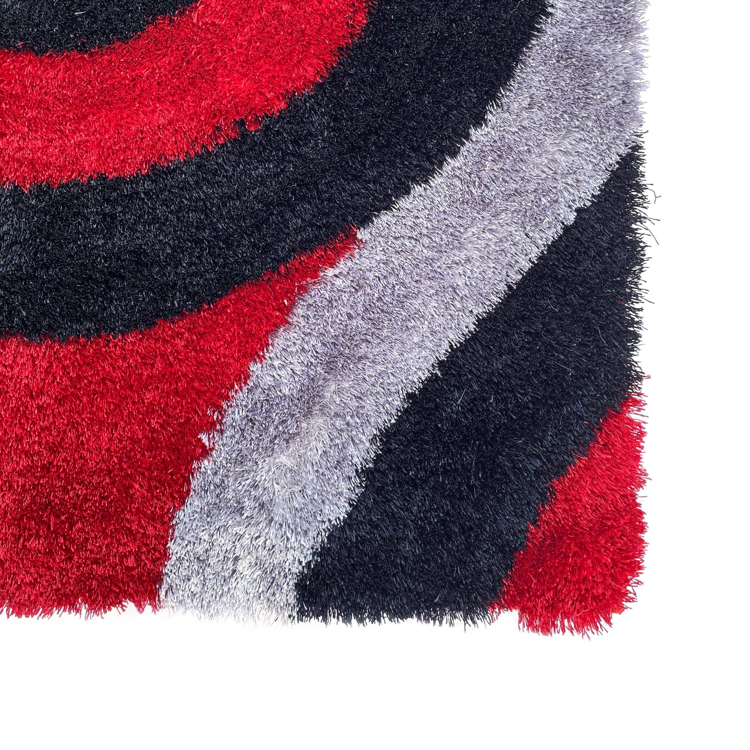 Optima Bel Air Red And Black Shag Area Rug