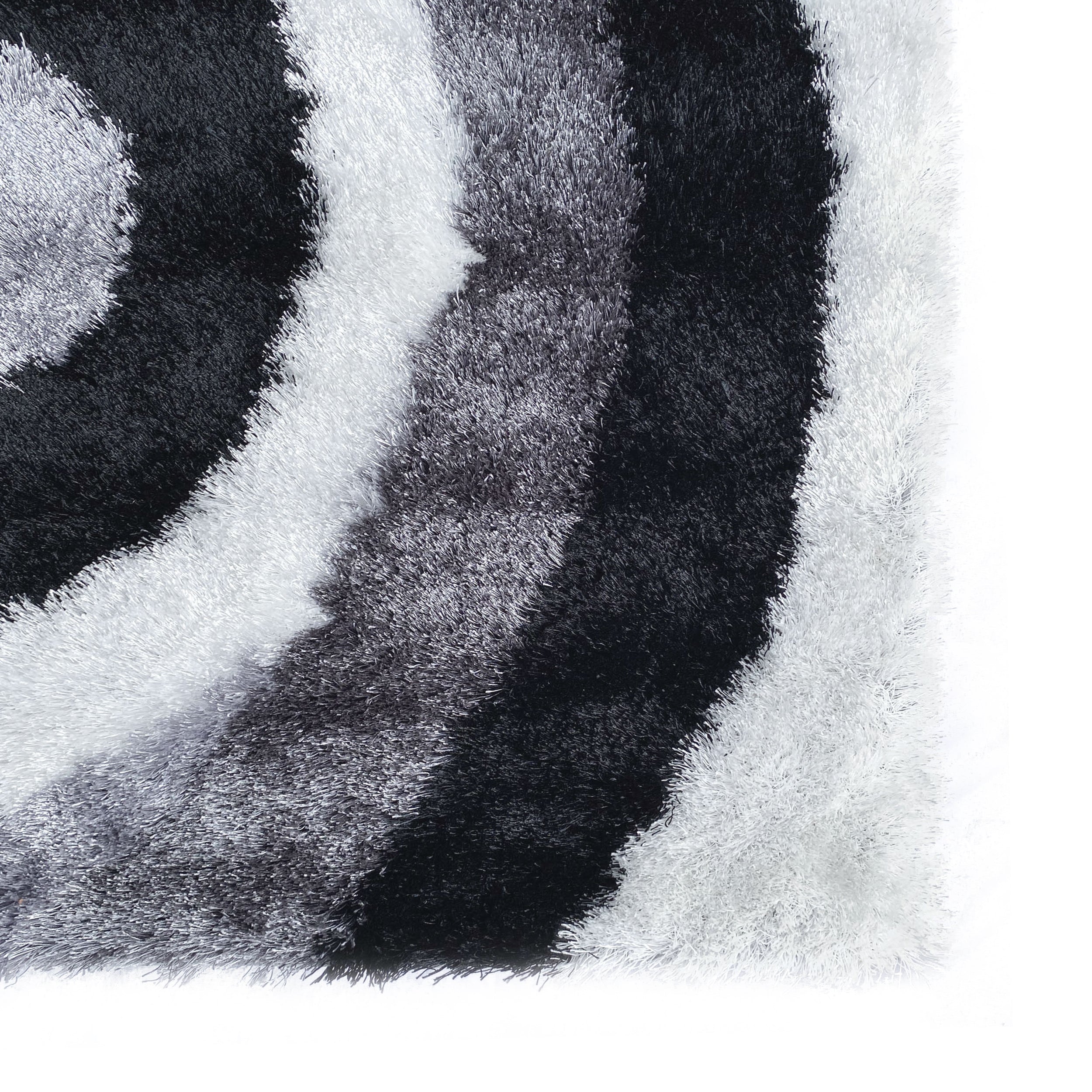 Optima Echo Black And White Shag Area Rug