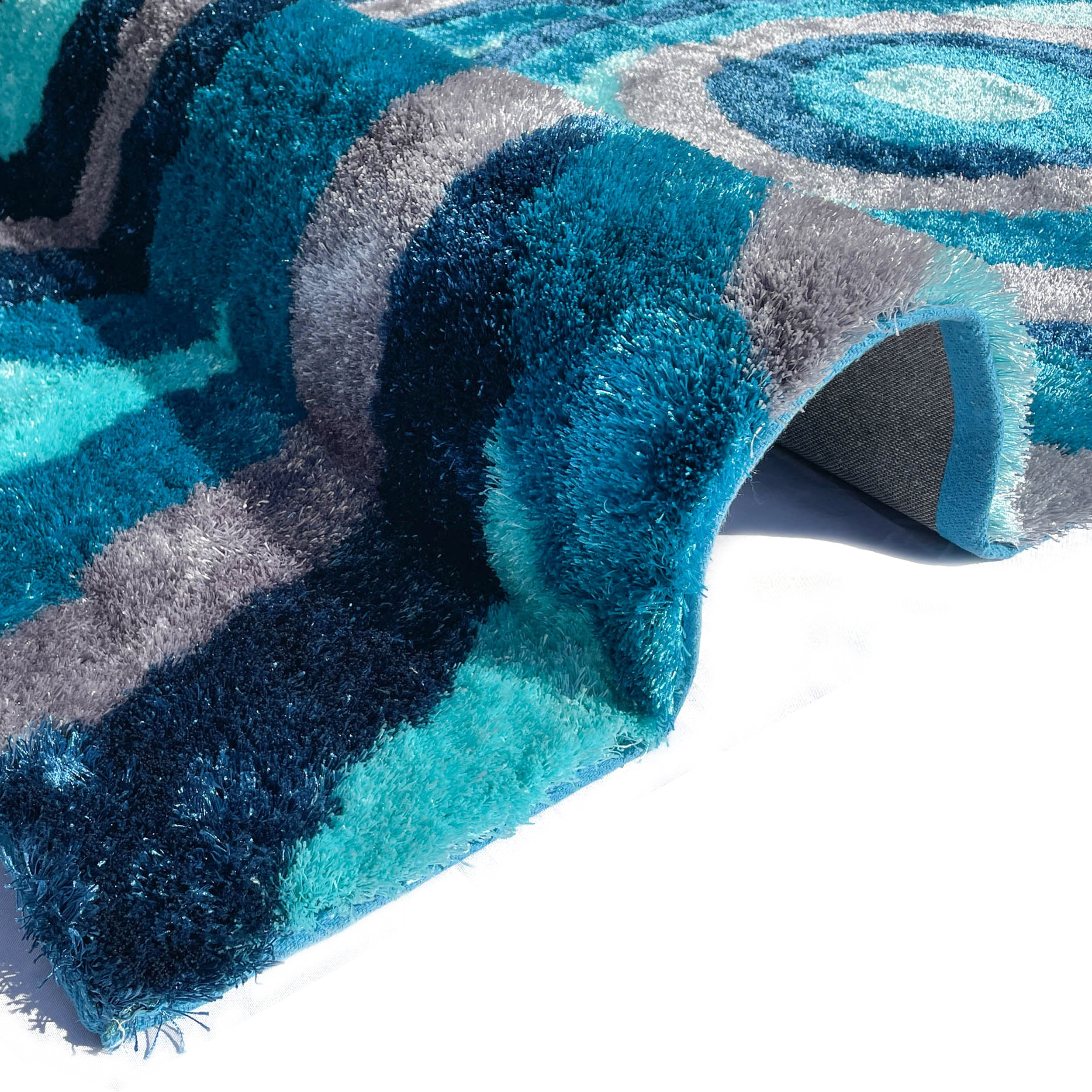 Optima Echo Aqua Blue Shag Area Rug