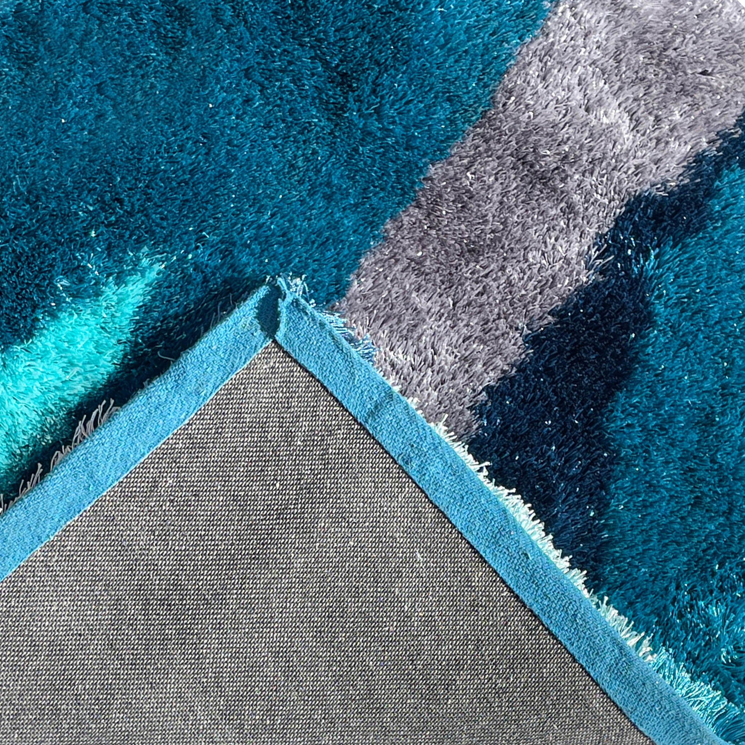 Optima Echo Aqua Blue Shag Area Rug