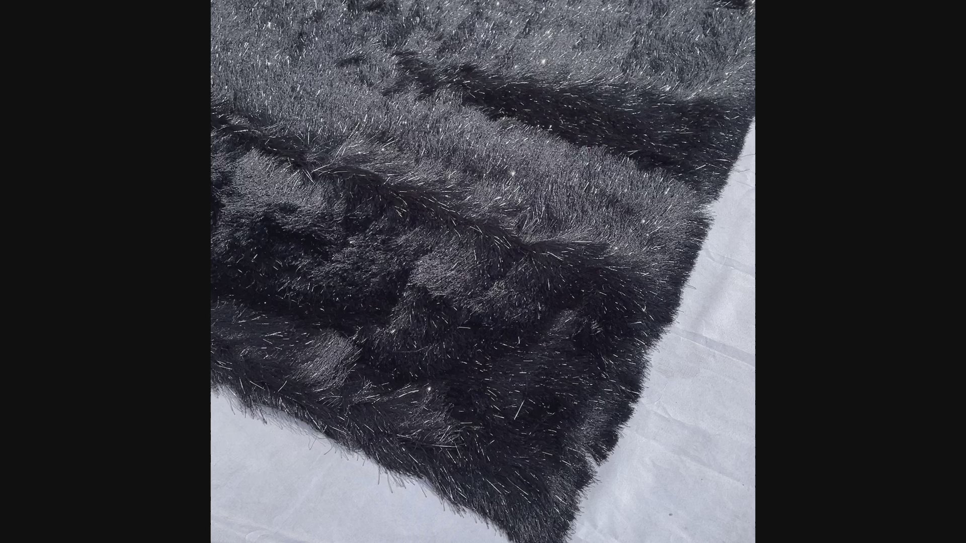 Harmony Black Sparkling Shag Area Rug