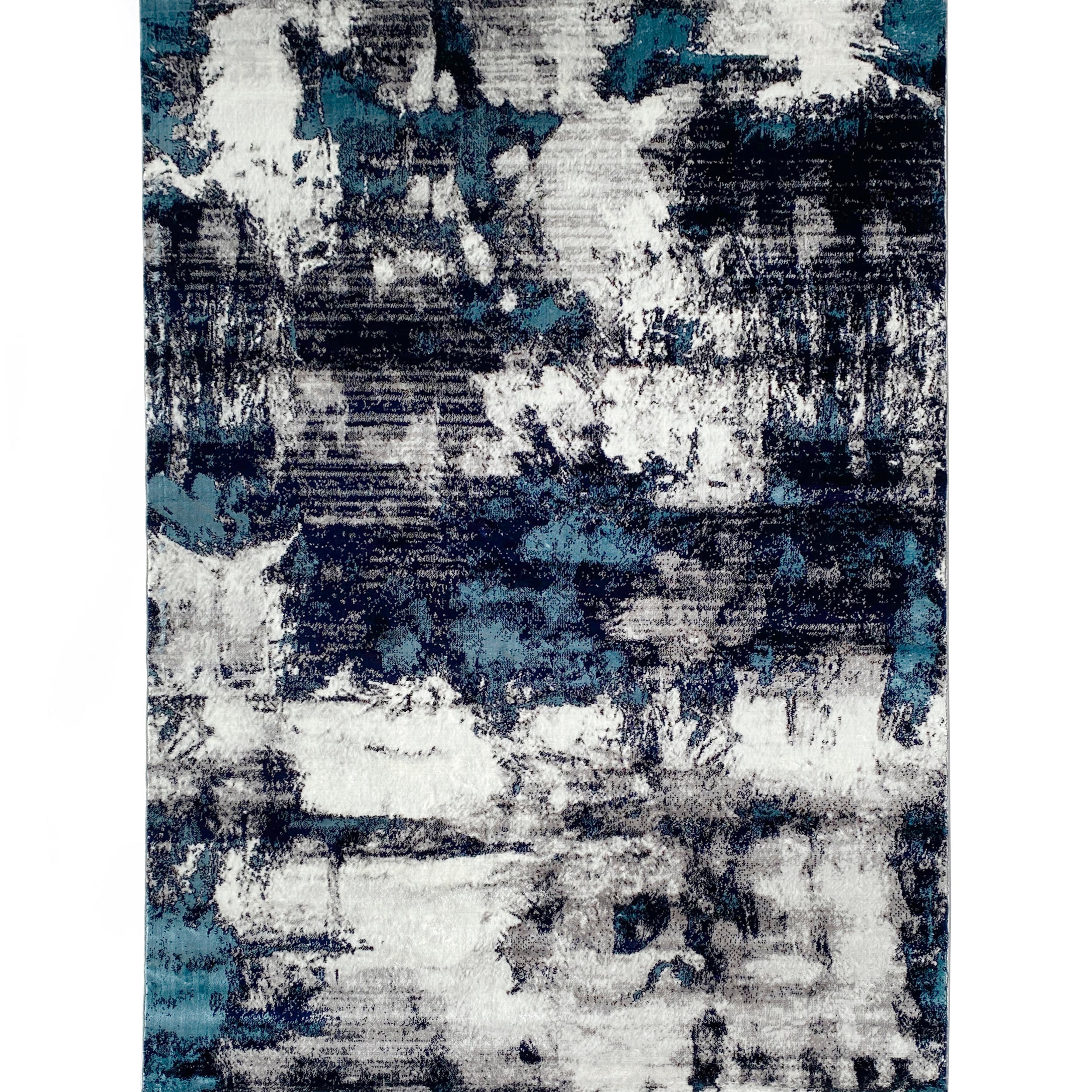 Persian Navy Blue Mottled Splatter Area Rug