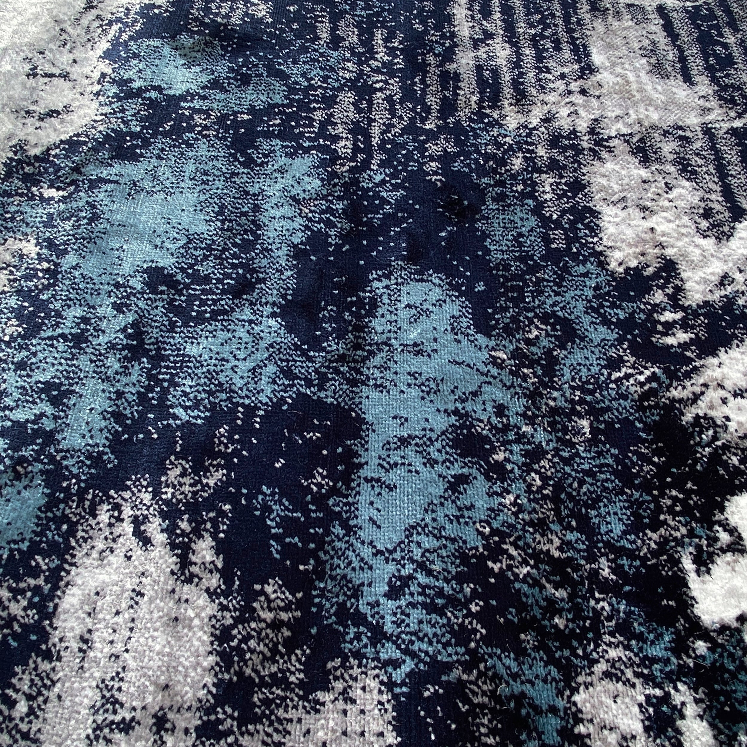 Persian Navy Blue Mottled Splatter Area Rug