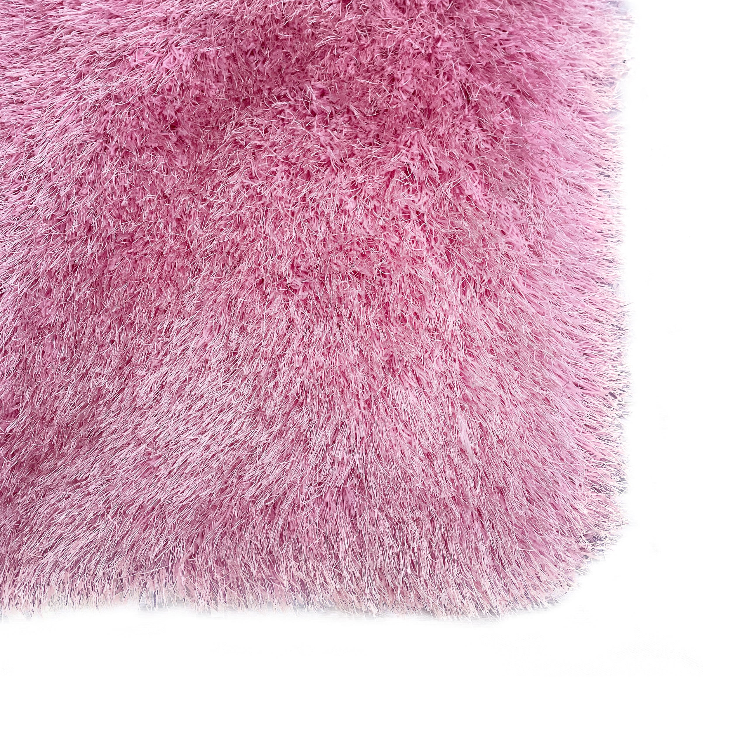 Glorious Pink Rose Solid Shag Area Rug