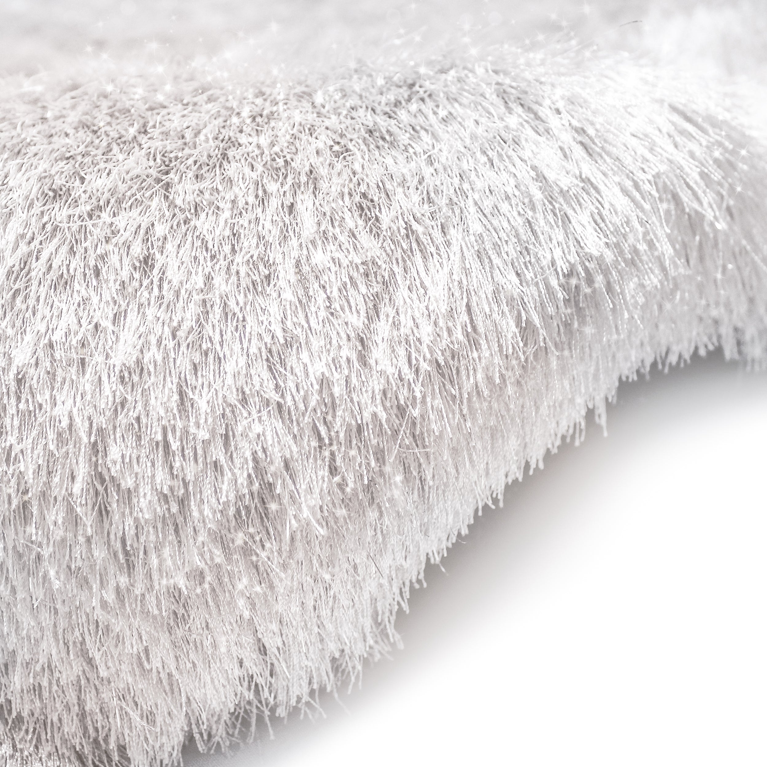 Harmony Sparkling Shag Rug White | Laruglinens