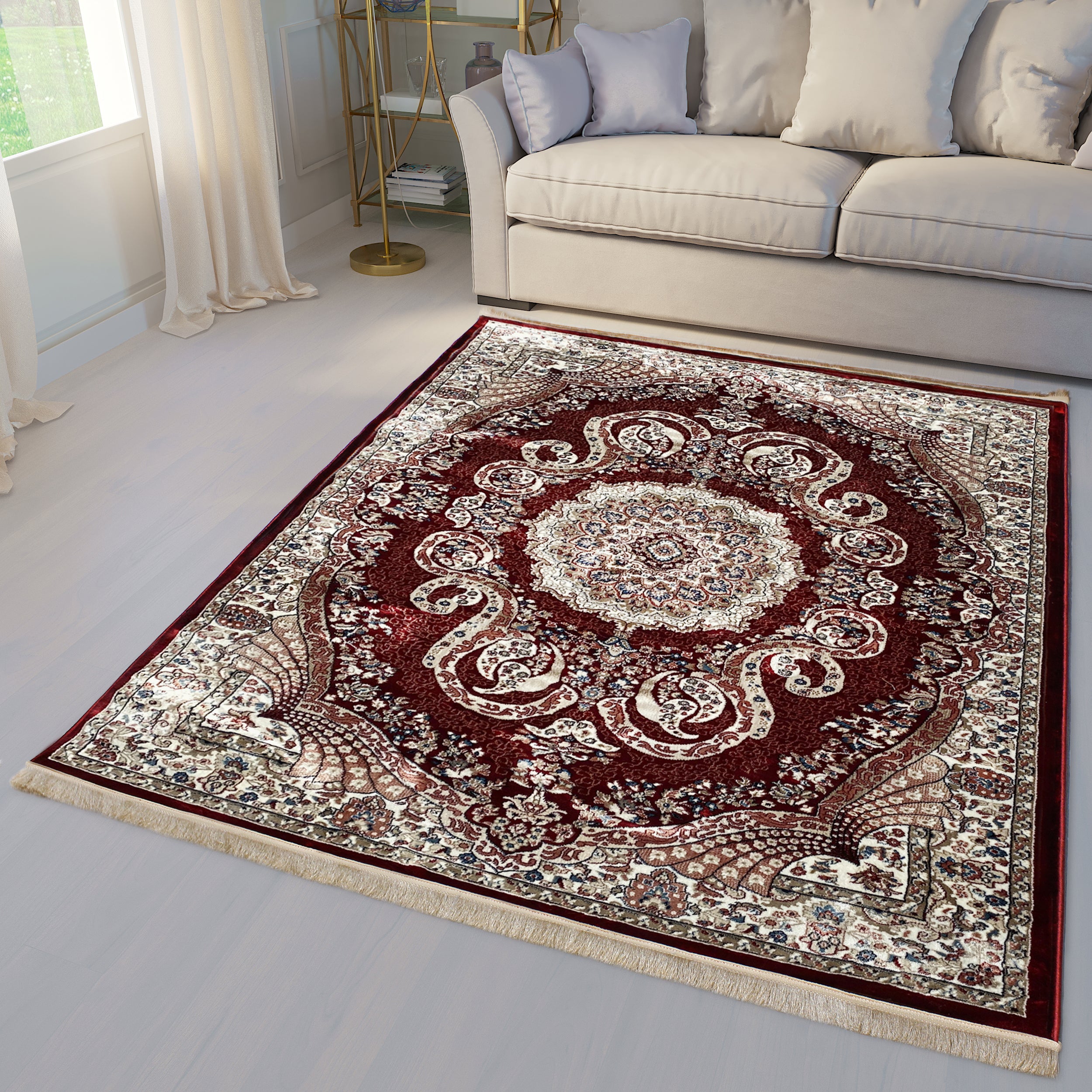 Traditional Burgundy Vintage Area Rug