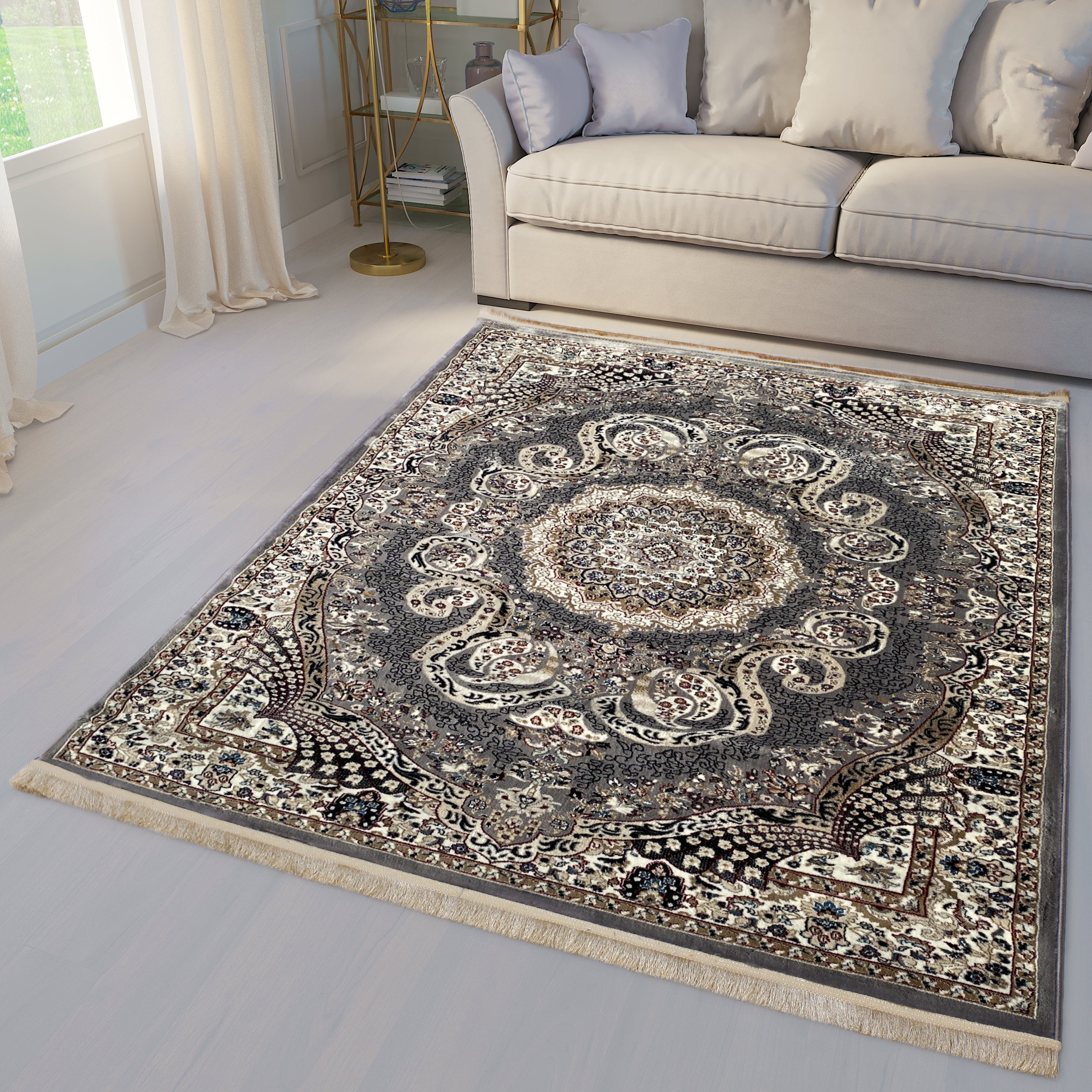 Traditional Gray Vintage Area Rug