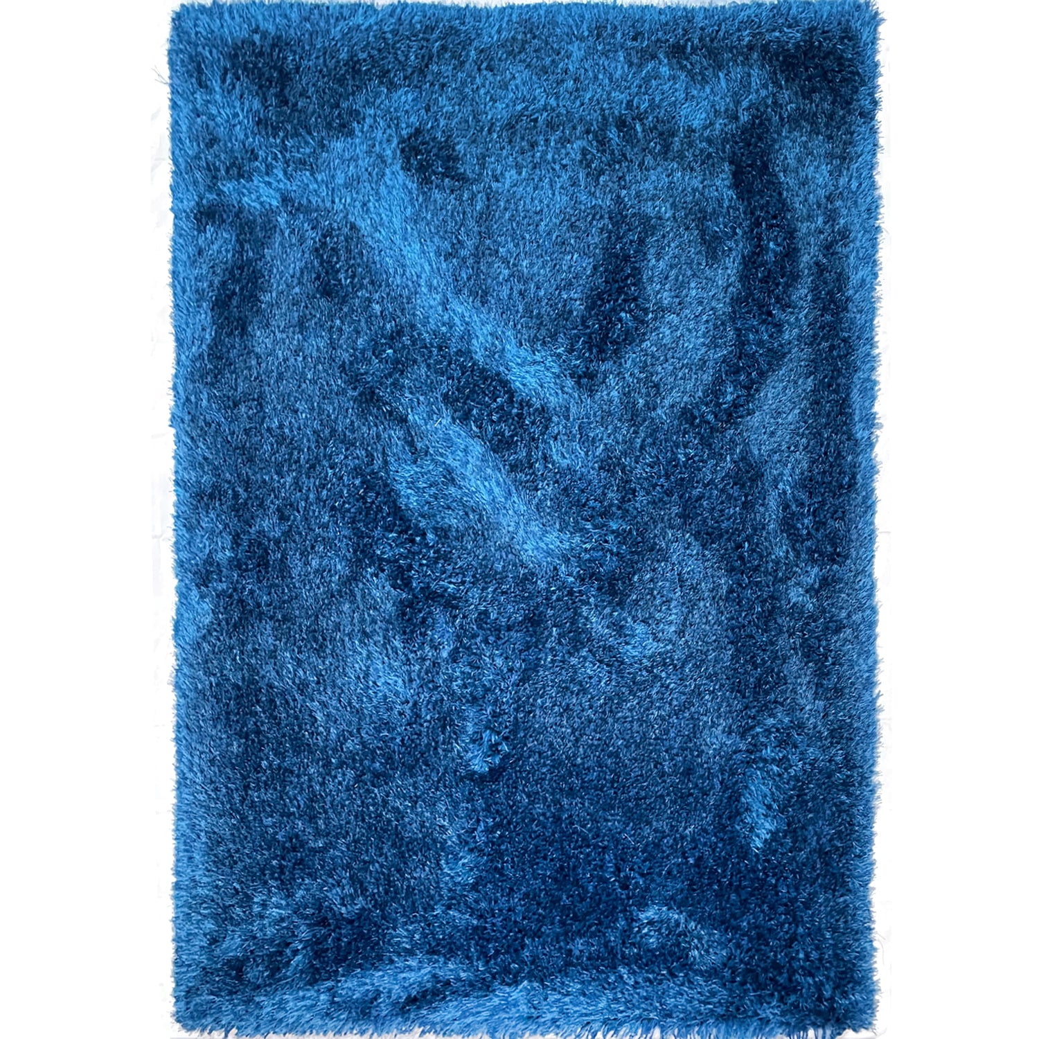 Romance Navy Blue Solid Shag Area Rug