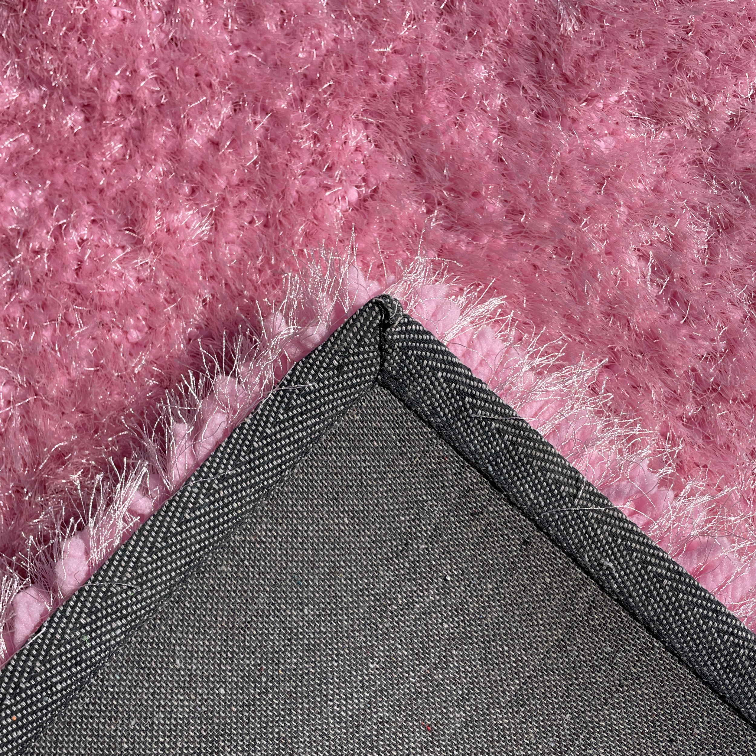 Romance Pink Solid Shag Area Rug