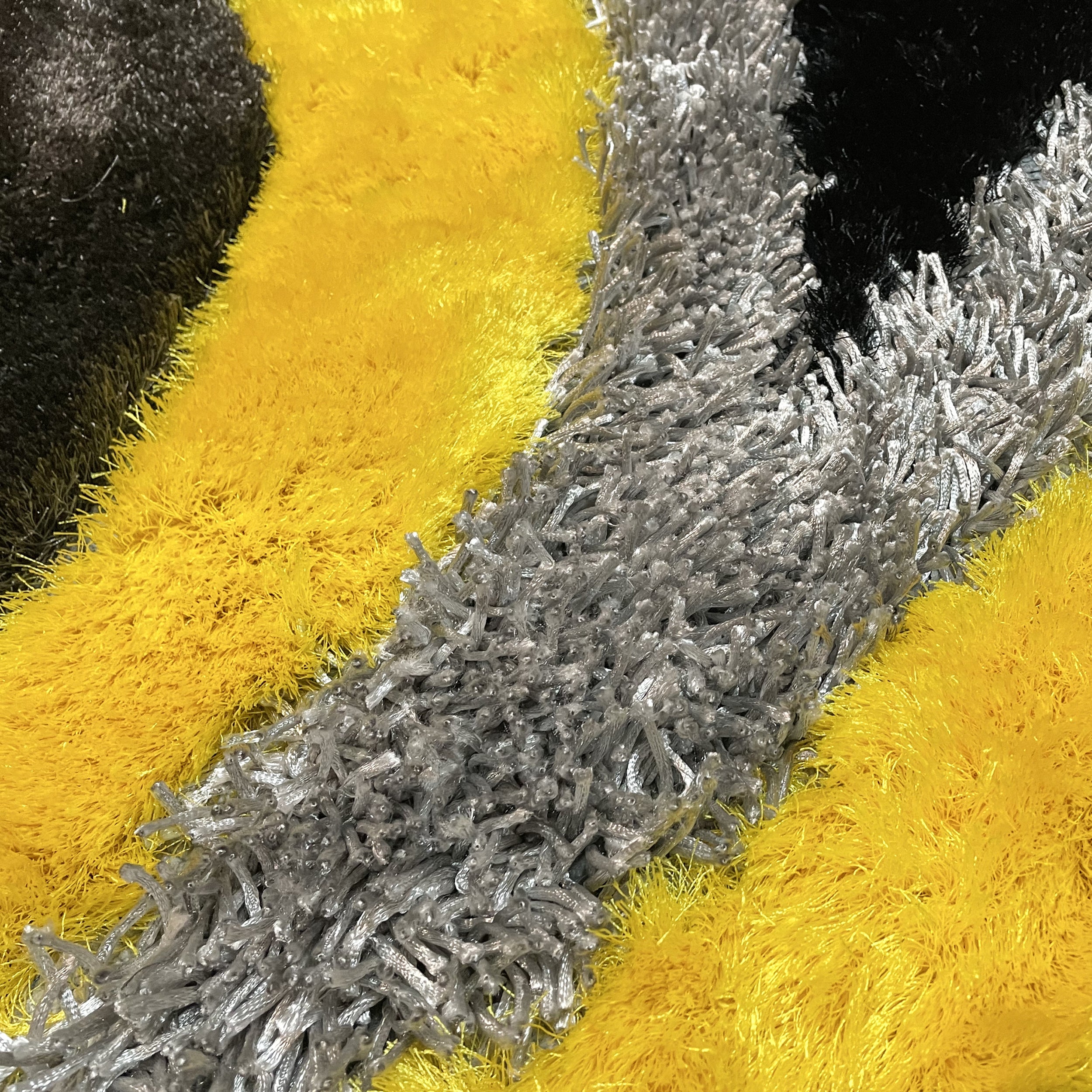 Signature Designers Black And Yellow Shag Area Rug