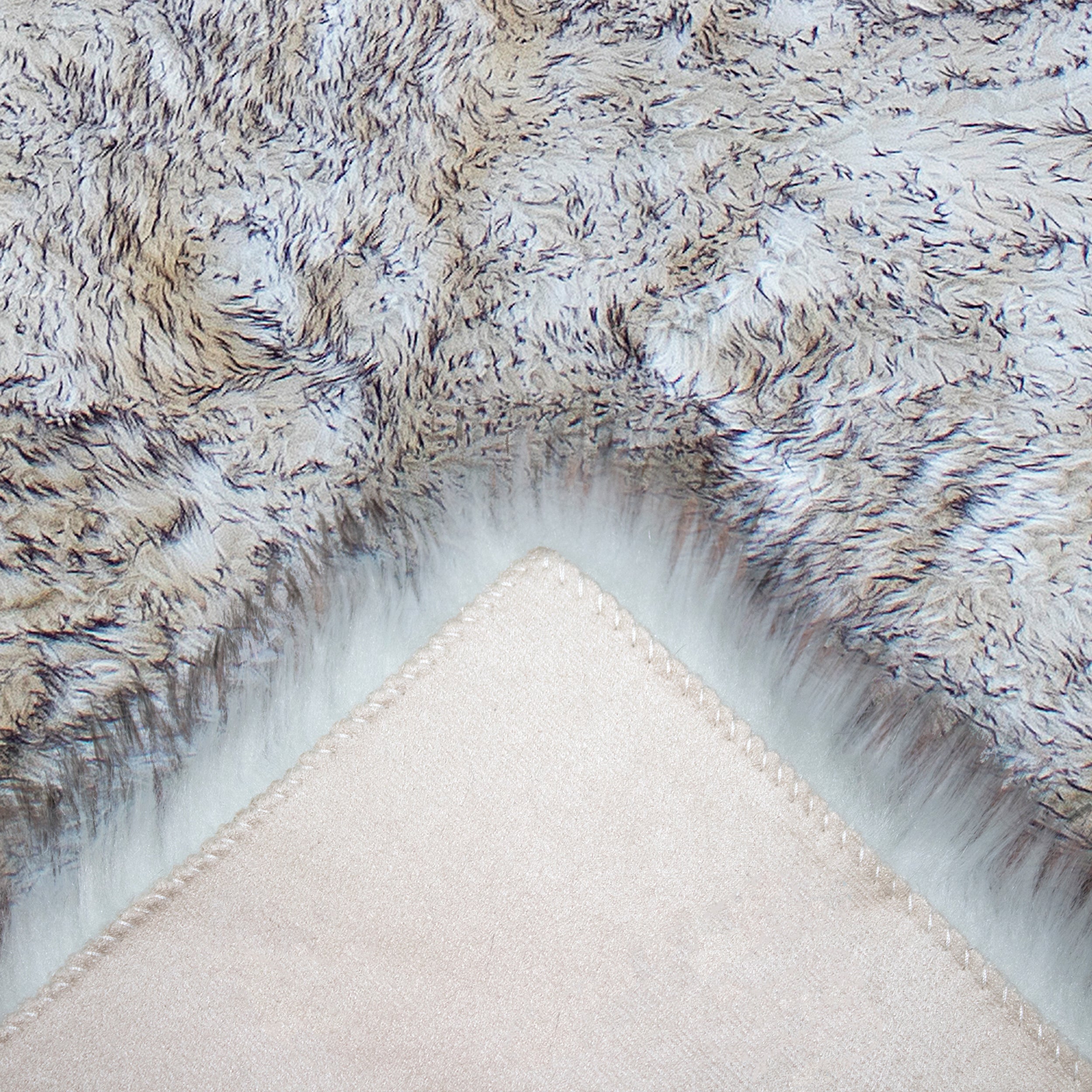 Sheepskin Black And White Faux Fur Shag Area Rug