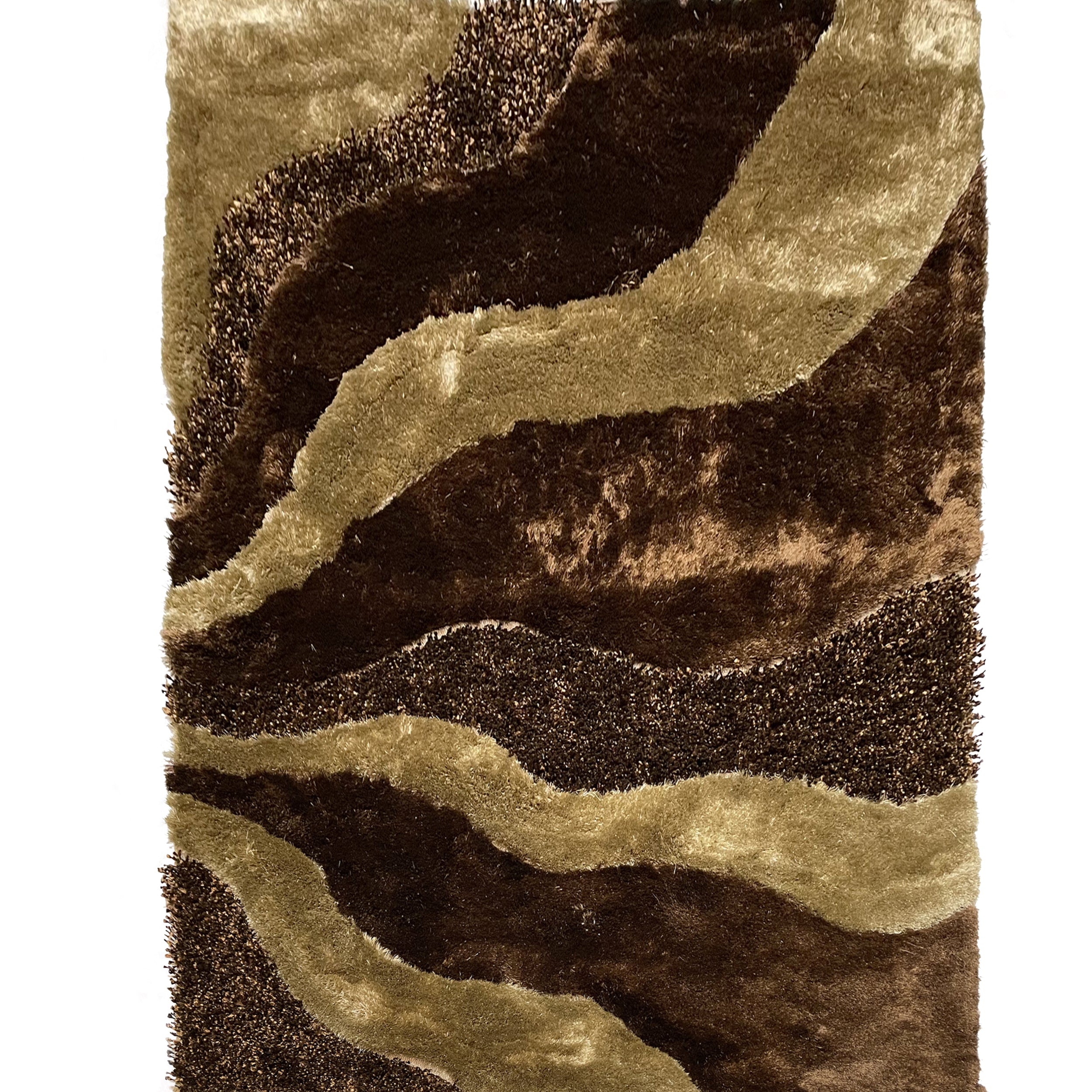 Signature Miami Brown And Beige Shag Area Rug