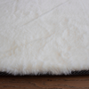 Rabbit Faux Fur Plush Area Rug White | Laruglinens