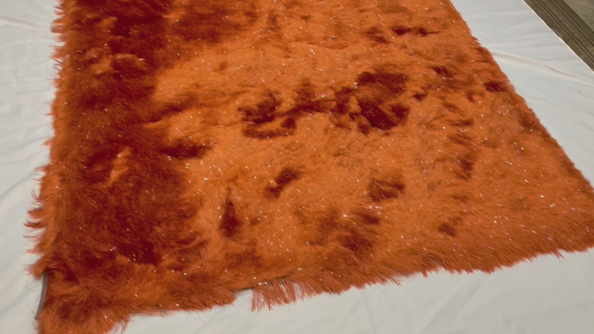 Harmony Orange Rust Sparkling Shag Area Rug