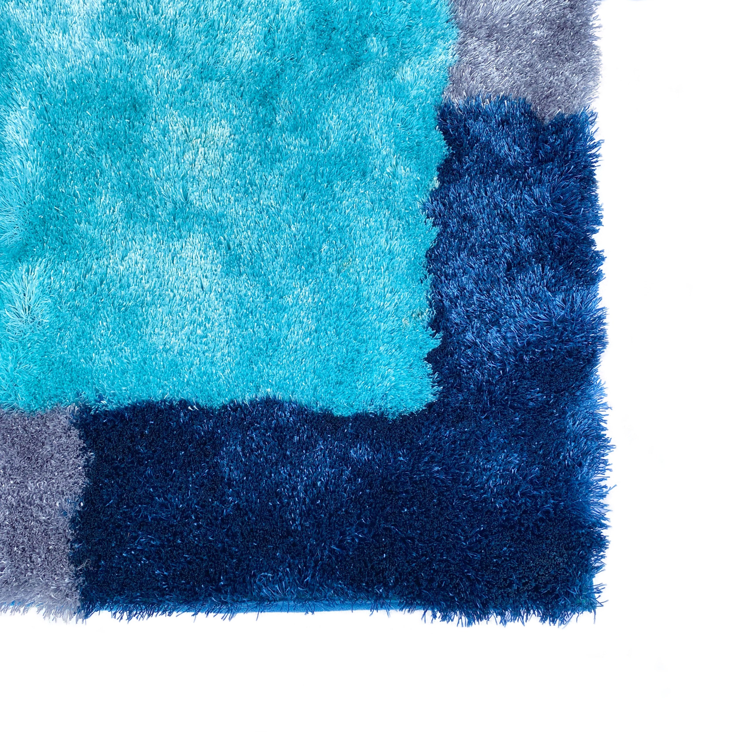 Optima Turquoise And Blue Shag Area Rug