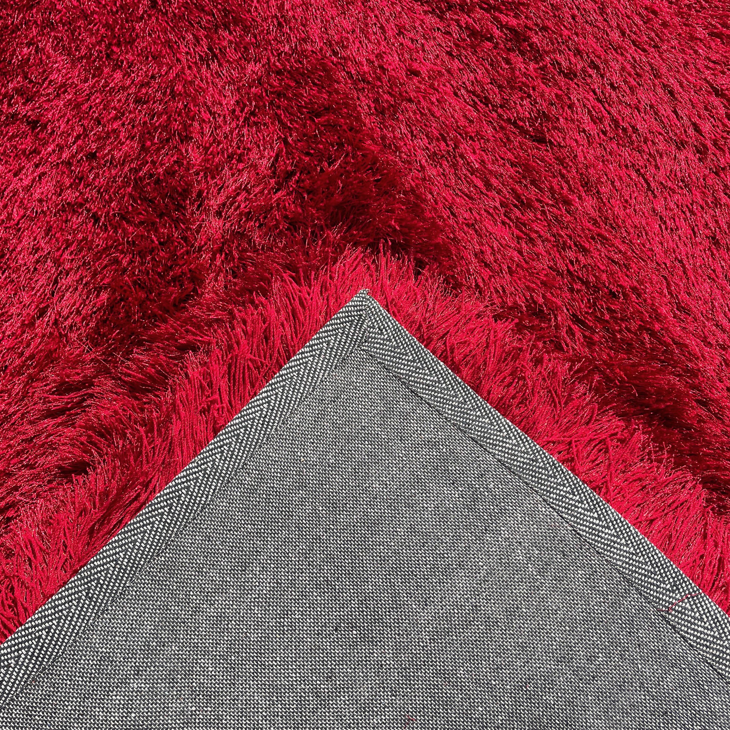 Glorious Red Solid Shag Area Rug