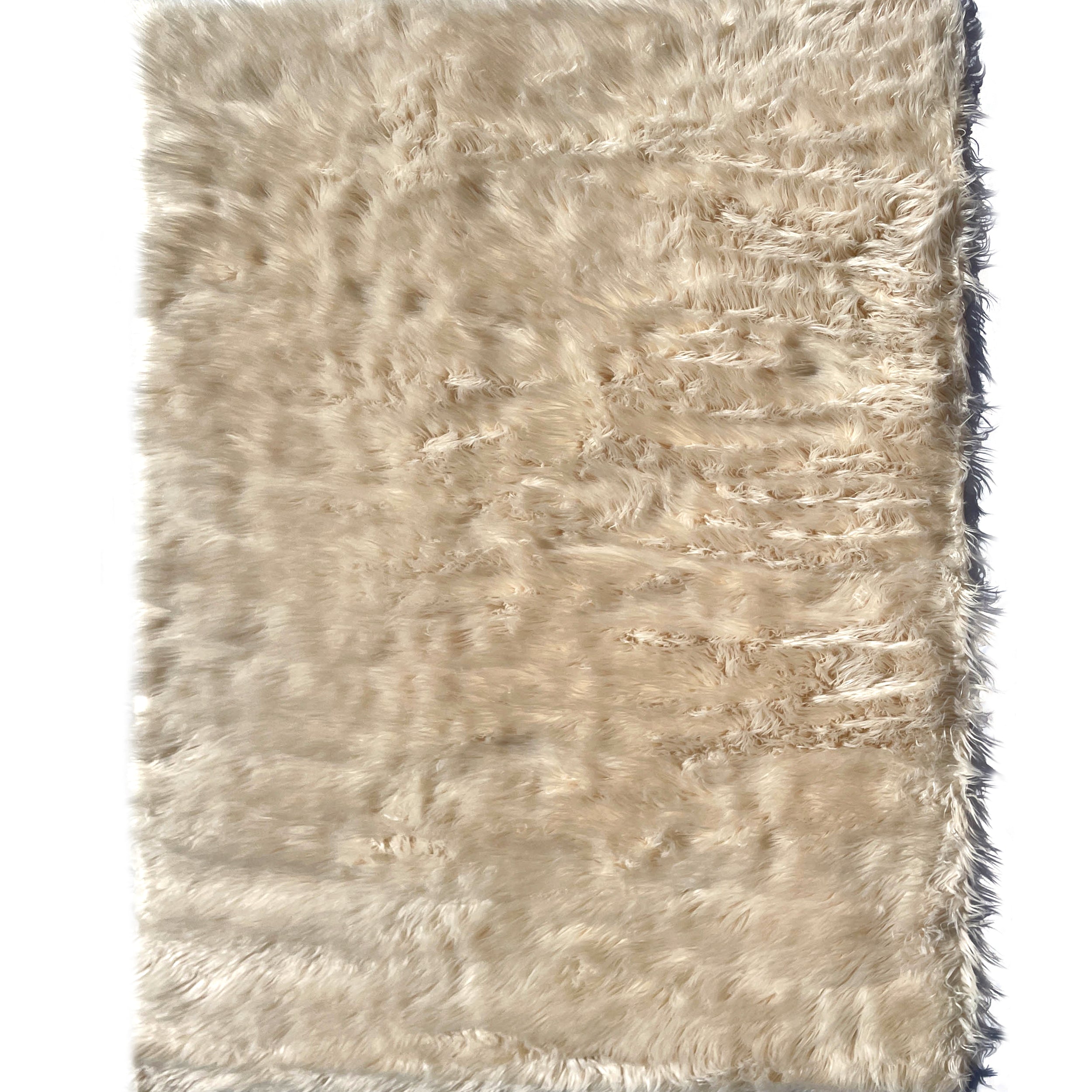 Sheepskin Beige Faux Fur Shag Area Rug